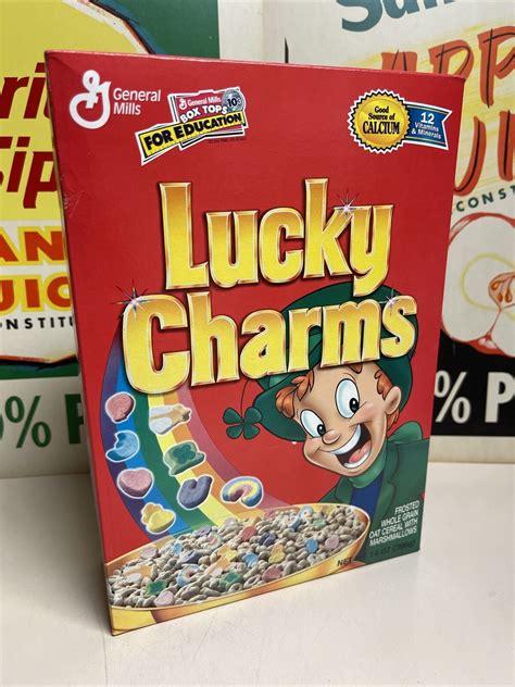 vintage prize metal charms form cereal box|Vintage Lucky Charms Cereal for sale .